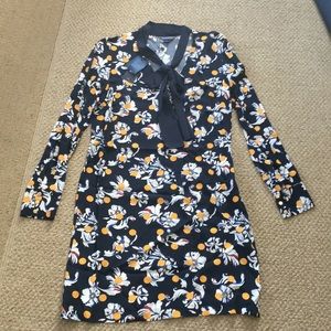 Navy printed Tommy Hilfiger dress with bow detail
